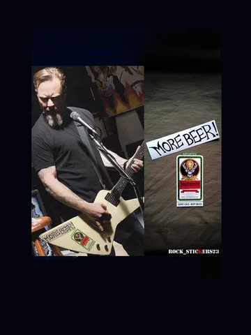 James Hetfield More beer guitar stickers Jagermeister decal Gibson Explorer