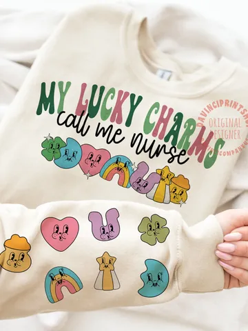 St Patrick's Day Nurse, St.Patrick's Day png, Lucky png, Nurse png, Nurse Sublimation, Lucky Charms, Gift For Nurse, Sleeve, lucky, png $8.75