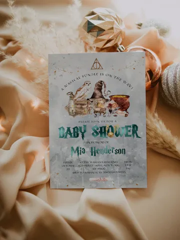DIY Wizarding World Baby Shower iNVITATION; Magic School Baby Shower Template; School of Wizard Baby Shower invitation template; ms7 $11.62