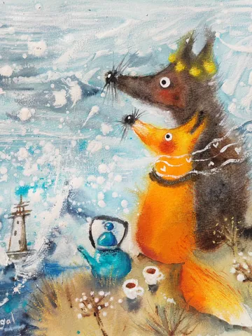 Original work by Julia Schigal "Ocean of Hope" - watercolor, gouache $159.00