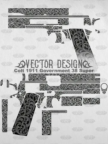 VECTOR DESIGN Colt 1911 Government 38 Super Scrollwork $100.00