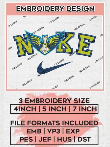 Nike Dallas Wings Embroidery Design Files, WNBA Dallas Team Embroidery Designs, Basketball Teams, 3 sizes, Machine embroidery designs, Digital Download $6.99