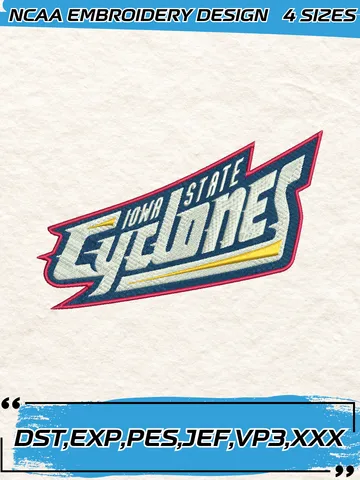 Iowa State Cyclones Embroidery Designs, Football Team NFL Machine Embroidery Digitized Pes Files, 4 Sizes, Digital Download $4.99