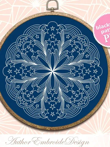 Star mandala blackwork pattern PDF download Backstitch chart Mandala ornament, Blackwork mandala embroidery PDF, Mandala art, Star sky #W42 $4.60