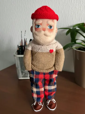 Textile doll sailor with blond beard