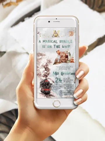 DIY Wizarding World Baby Shower iNVITATION; Magic School Baby Shower Template; School of Wizard Baby Shower invitation template; ms7 $11.62