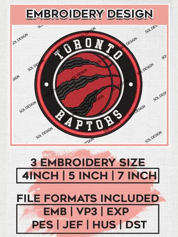 Toronto Raptors NBA Basketball Team Logo Embroidery Design, NBA Toronto Raptors Logo Embroidery Files, Basketball Team Machine Embroidery, Machine Embroidery Design