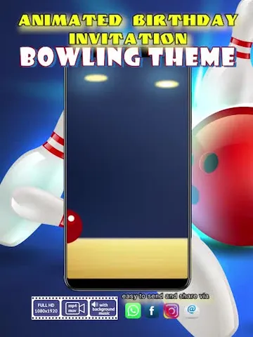 Bowling Video Invitation With Photo Personalized For you, Animated Invitation, Birthday Invitation, Kids Invitation $12.00