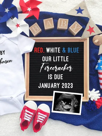 4th of July Pregnancy Announcement digital, 4th of July Baby Announcement, Firecracker Pregnancy Announcement, Editable Digital Template $7.00