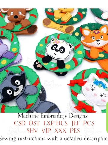 ITH Christmas Tree Ornaments Woodland Animals Embroidery Design Set, Felt Forest Friends Pattern, 4x4 Hoop File $27.00