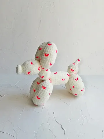 Balloon dog Stuffed animal toy Crochet toy hearts