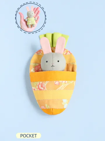 2 PDF Pocket Bunny Stuffed Animal and Carrot Sleeping Bag Sewing Patterns Bundle $8.00
