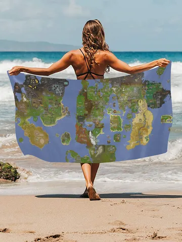 Runescape World Map Beach Towel $45.00