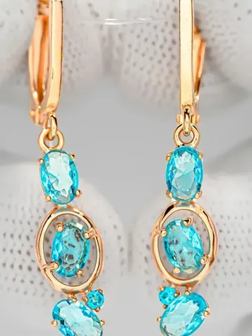 Earrings Jewelry silver gilded 925 samples with topaz $115.00