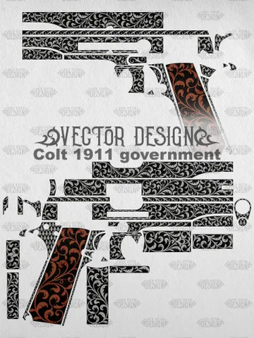 VECTOR DESIGN Colt 1911 government Scrollwork 3 $100.00