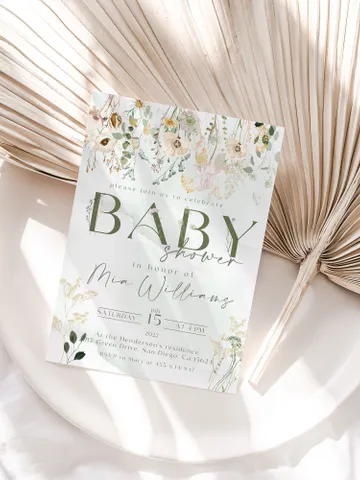 Rustic Boho Baby Shower Invitation; Boho Flowers Baby shower; Floral baby shower editable template ; Greenery Baby shower invitation DIY $11.62