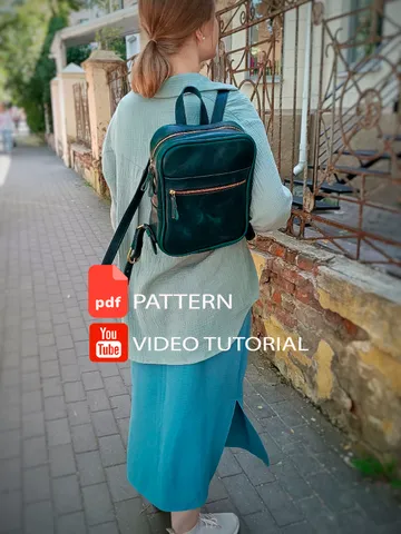 Leather pattern of a city backpack - pattern of a leather backpack - Download PDF $8.00