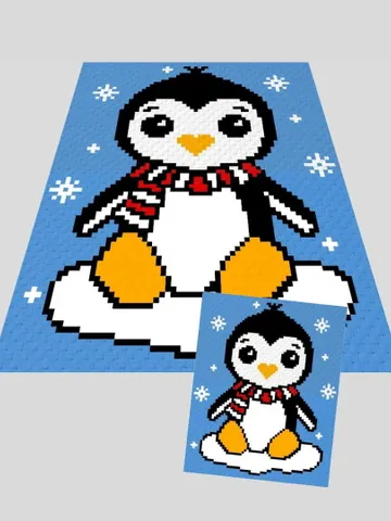 Crochet C2C Little Penguin graphgan blanket pattern $5.00