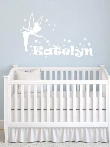 Personalized Peter pan Fairy Wall Decal Name Sticker ik605 $23.99