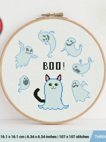 Halloween Ghosts Cross stitch pattern | Embroidery Pattern | Instant Download | Embroidery Designs $5.37