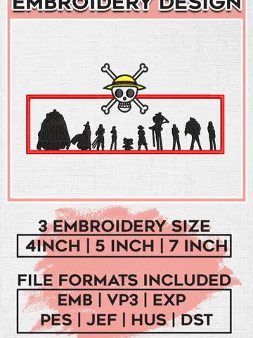 One Piece Anime Character Embroidery Designs, Anime Character Embroidery Files, Manga Anime Machine Embroidery, Digital Download EMB_ANIME_243 $6.99