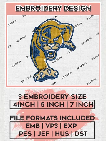 NCAA Florida International Panthers Mascot Logo Embroidery Designs, NCAA Logo Machine Embroidery Files, NCAA Florida International Logo, NCAA Embroidery Designs, Machine Embroidery Designs, Digital Download $6.99