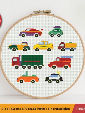 Cars Kids Toys Cross stitch pattern | Embroidery Pattern | Instant Download | Embroidery Designs $5.37