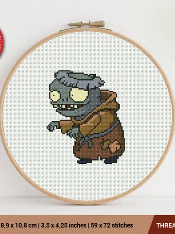 Imp Monk Zombie Cross stitch pattern | Embroidery Pattern | Instant Download | Embroidery Designs $6.80