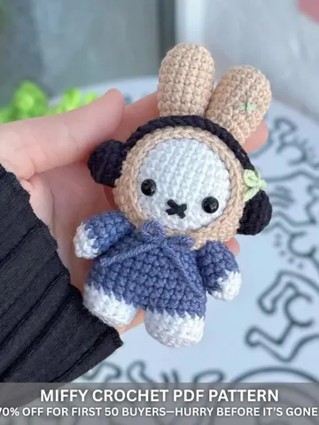 Miffy Bunny Crochet Pattern With Extra Accessories, Amigurumi PDF Tutorial, Cute DIY Plushie, Beginner-Friendly Bunny Pattern, Miffy Plushie $2.99