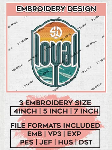 USLC San Diego Loyal Logo Embroidery Designs, USLC San Diego Loyal Embroidery Design, USLC Embroidery Design Files, USLC Logo, 3 sizes, Machine embroidery Files, Digital Download $6.99