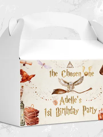 Wizard Gable Box Birthday Party; Magic School 1st Birthday; Editable Wizarding World Gable Label; Magical Party Decoration; Wms12 $10.45