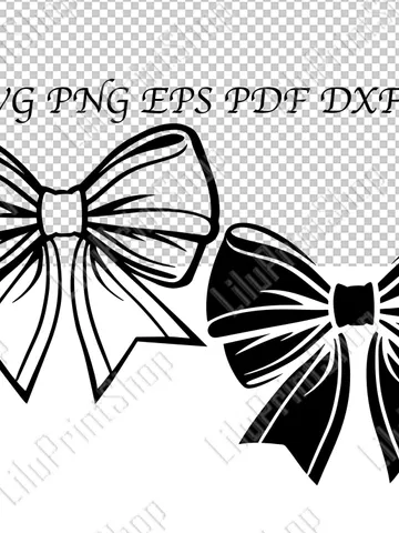 Coquette bows svg, Vector bow cut file Soft girl aesthetic cnc, engraving, clipart png overlay, ribbon transparent digital instant download $3.39