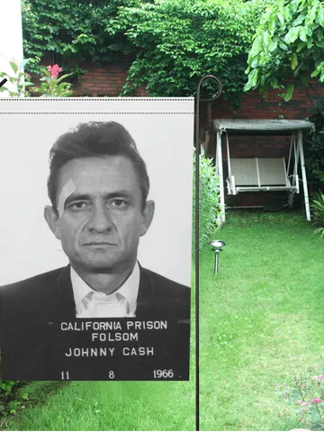Johnny Cash Mugshot Garden Flag (Two Sides Printing, without Flagpole) $30.00
