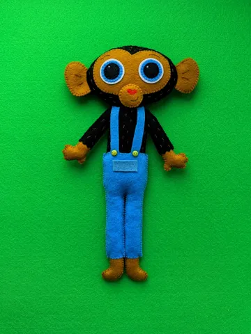 Mr. Monkey, Monkey Mechanic, Super Simple Songs, Felt toys, Monkey Detective, Monkey Doll $36.00