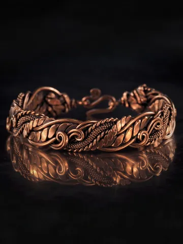 Wire wrapped copper bracelet for woman Antique style copper jewelry WireWrapArt