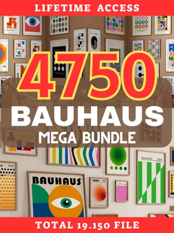 Bauhaus poster set of 4750+ premium printable wall art prints mid century modern minimalist abstract geometric bundle digital print download $19.58