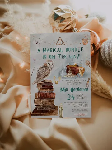 DIY Wizarding World Baby Shower iNVITATION; Magic School Baby Shower Template; School of Wizard Baby Shower invitation template; ms7 $11.62