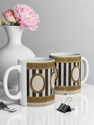 Elegant Greek Pattern Ceramic Mug, Coffee Cup for Home Decor, Birthday Gift, Tea Lovers, Unique Kitchenware, Drinkware, Greek Design Mug $11.13