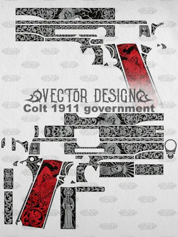 VECTOR DESIGN Colt 1911 government Grim Reaper $130.00