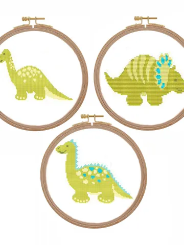 Baby dinosaur cross stitch pattern triceratops Nursery cross stitch pattern baby Green cross stitch modern cross stitch small PDF easy mini
