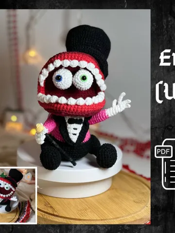 PDF Crochet Caine Pattern, Amazing Digital Circus Amigurumi Pattern, Crochet Monster, Halloween Crochet Pattern, Amigurumi Monster Caine $10.70
