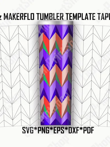 Herringbone Tumbler Template svg for Makerflo 30oz Tangram Tangram tumbler cut file . Arrow tumbler svg digital instant download $2.71
