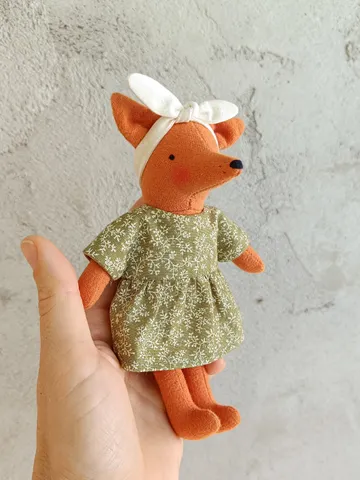 Small soft fox with cozy bed and set of clothes $137.00