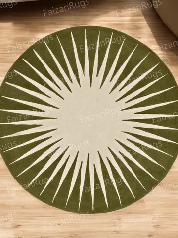 Mosss Red Hand Tufted Rug 100% Wool For Kids Room, Living Room, Bed Room In Any Size 4x4,5x5,6x6,8x8,9x9,10x10 $508.88