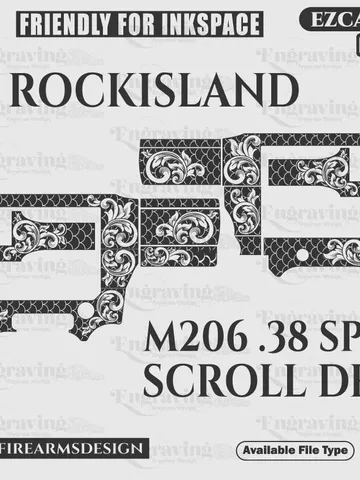 RockIsland M206 38special Scroll&Pattern Svg,lasercut,laserengraving,fiberlaser,engravingfiles,laserpattern,engravingdesign,engravingpattern $49.99