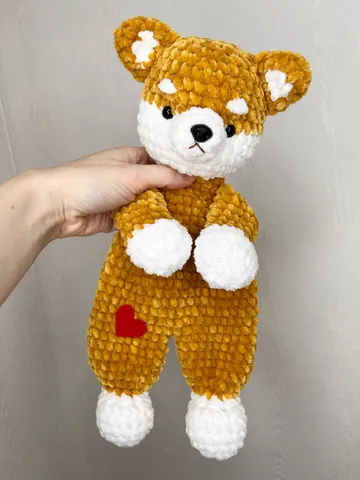 Crochet shiba inu pattern Crochet dog lovey pattern Amigurumi cuddle toy for kids pdf pattern