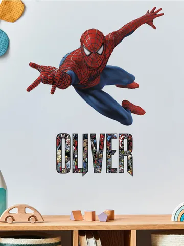 Personalized Spiderman Wall Decal name Sticker Gift z3015 $27.99