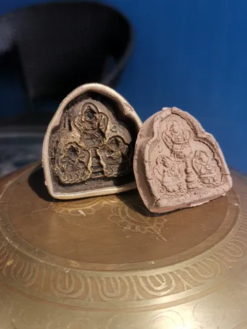 Gandhanra Vintage Tibetan Buddha Statue Tsa Tsa Mold, Three Long-life Deities, DIY Tsha Tsha Statue $69.99