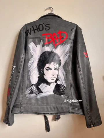 Painted leather jacket Michael Jackson Custom gifts King of pop Mj Dangerous Bad Smooth Criminal