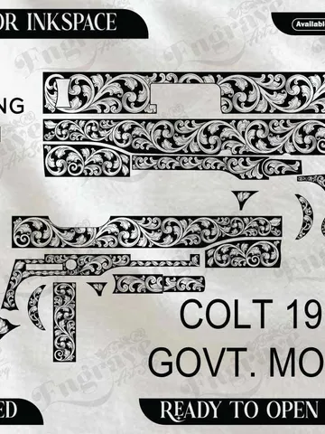COLT 1911 GOVERNMENT MODEL Design,lasercut,laserengraving,fiberlaser,engravingfiles $40.00